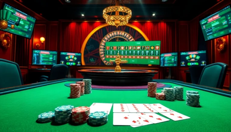 Experience the excitement of f8bet at a luxurious casino table, featuring poker chips and roulette.
