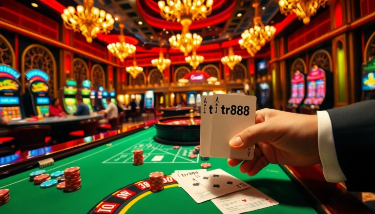 Experience the thrill of gaming at tr88 casino with vibrant roulette action and exciting poker chips.