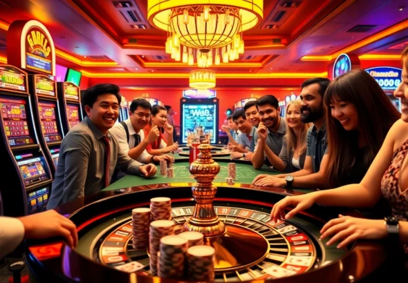 Discover the excitement at New88 with players engaged in a thrilling roulette game.