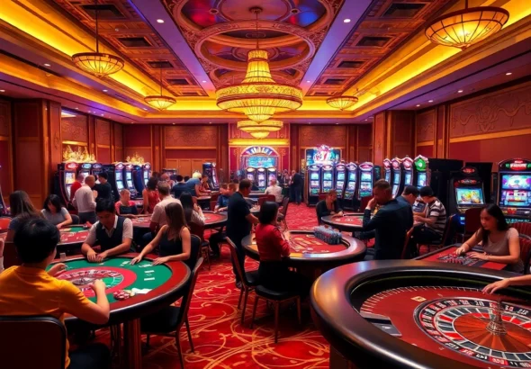 Explore the thrilling excitement of the casino with 789win link đăng nhập as players engage in lively games of blackjack and roulette.