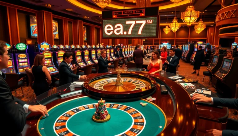 Players gathered around the ea77 roulette table, experiencing the thrill of high-stakes betting.